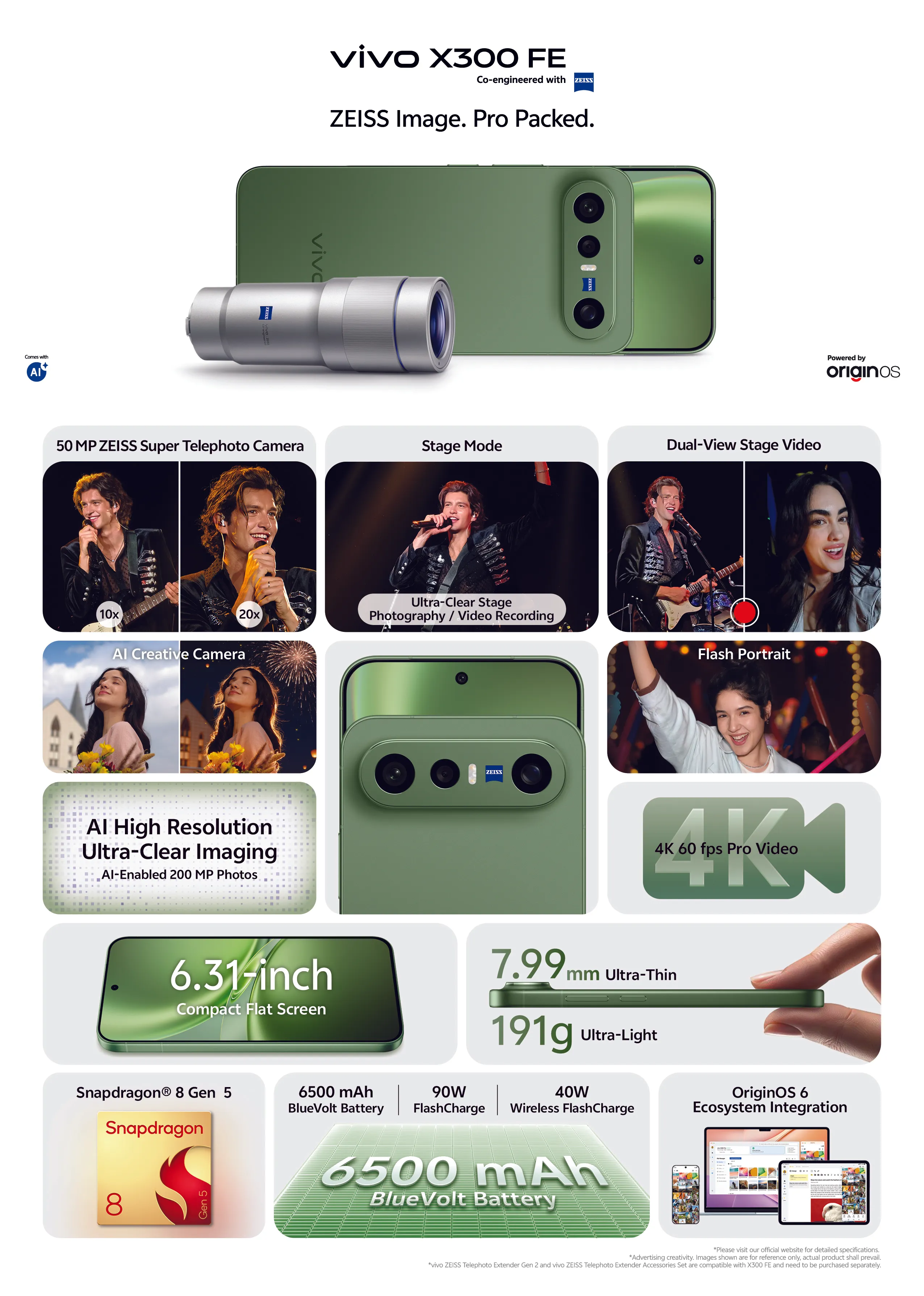vivo X300 FE mobile phone highlights
